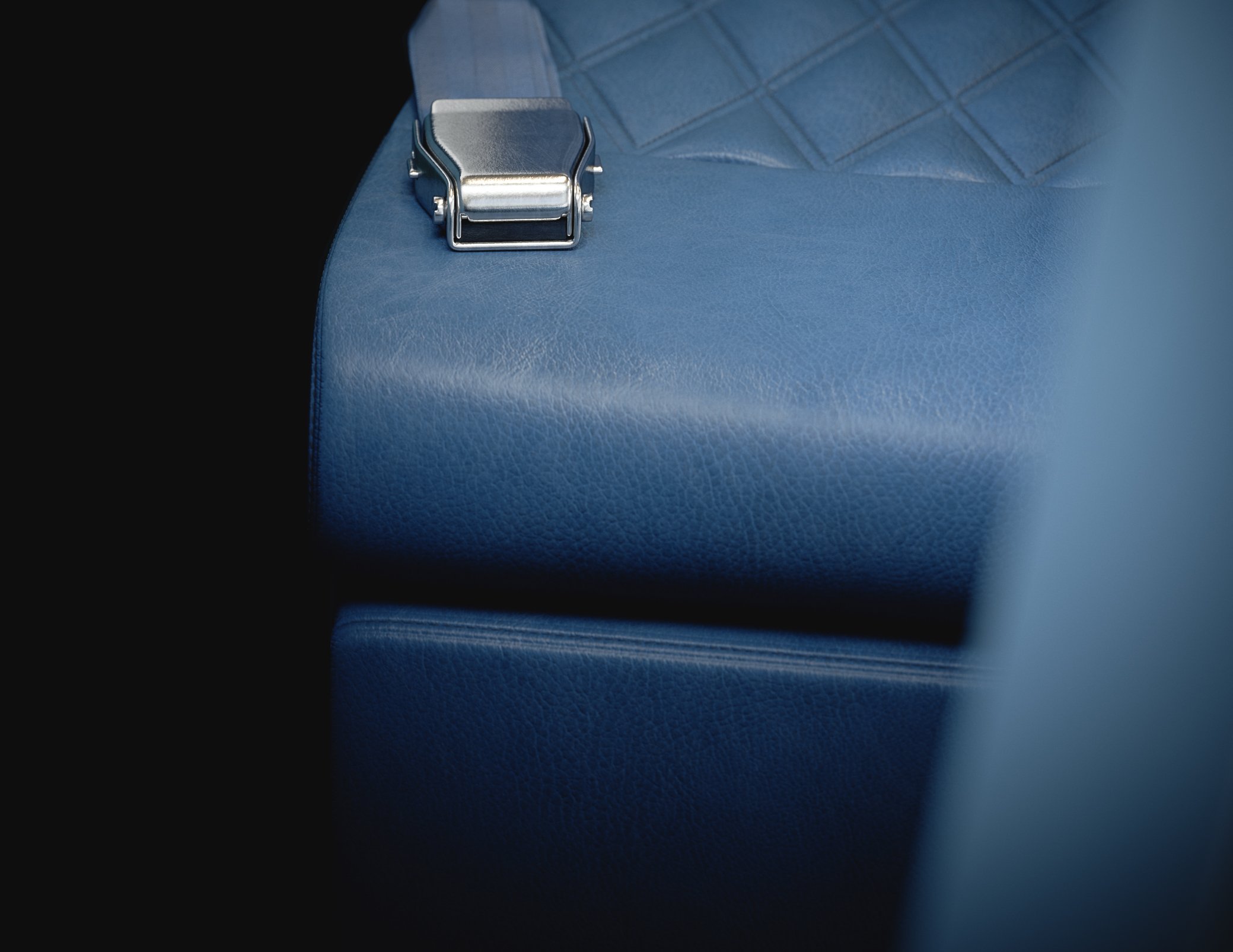 Delta seat buckle detail CGI