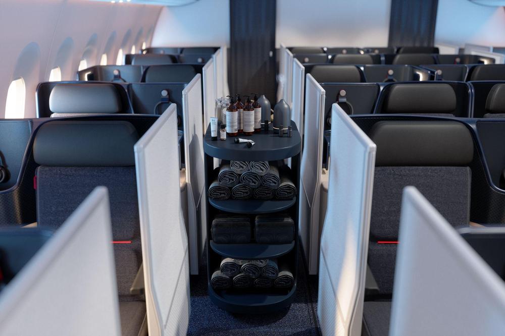 Delta One cabin aisle