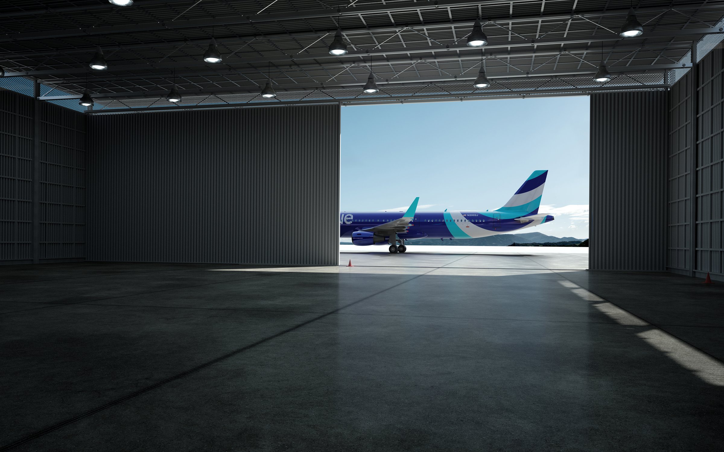 JetBlue A321neo hangar CGI