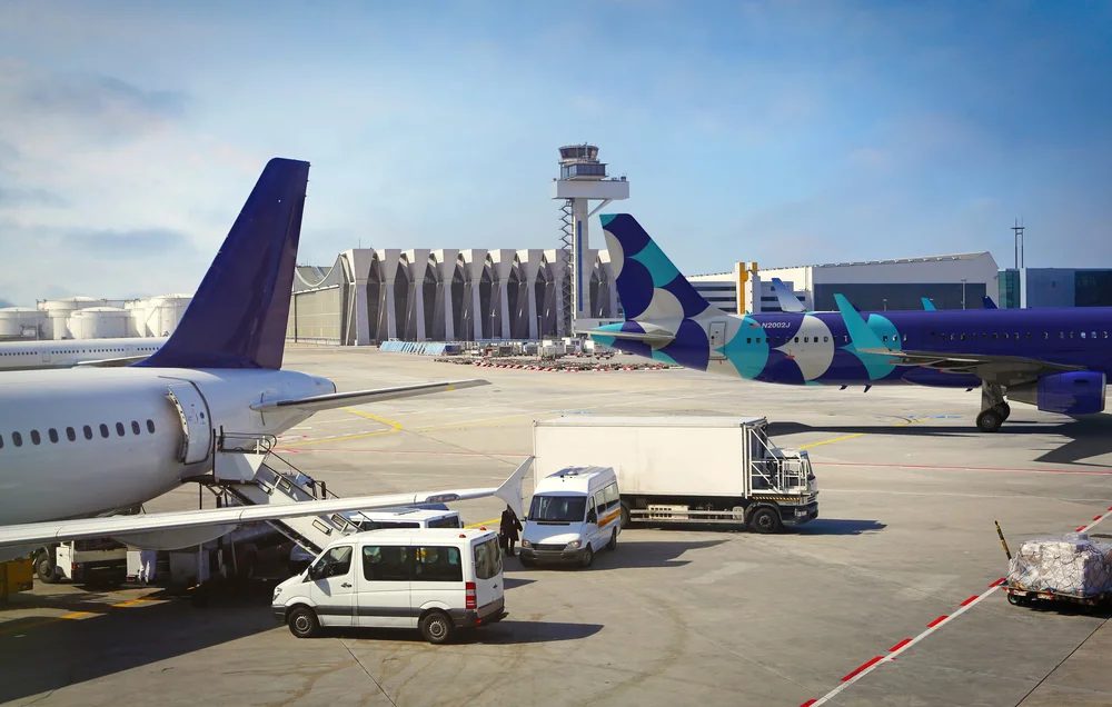 JetBlue aircraft at airport gate