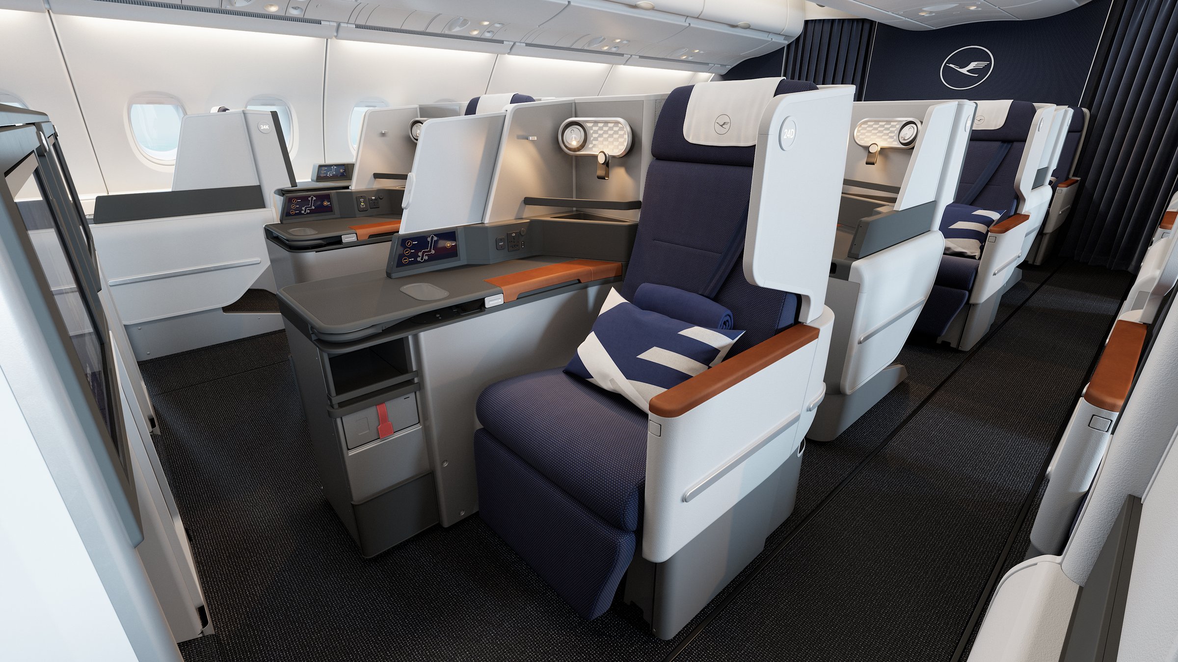 Lufthansa A380 business class cabin