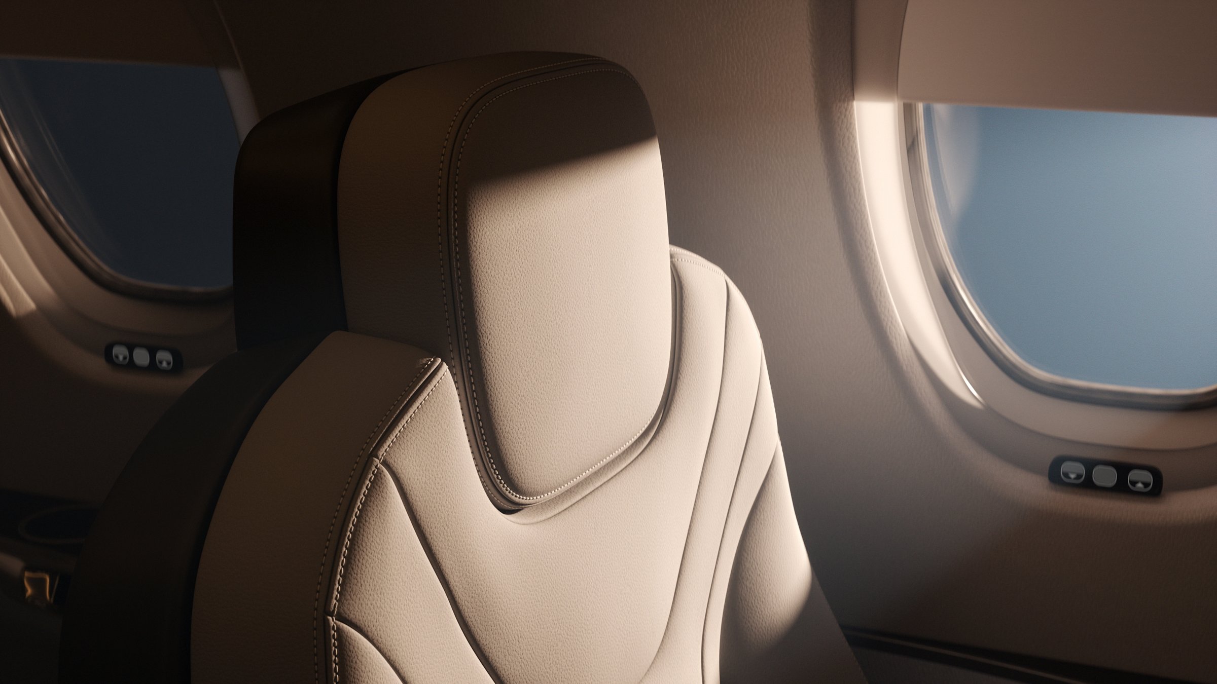 NetJets Citation Ascend seat and cabin detail CGI