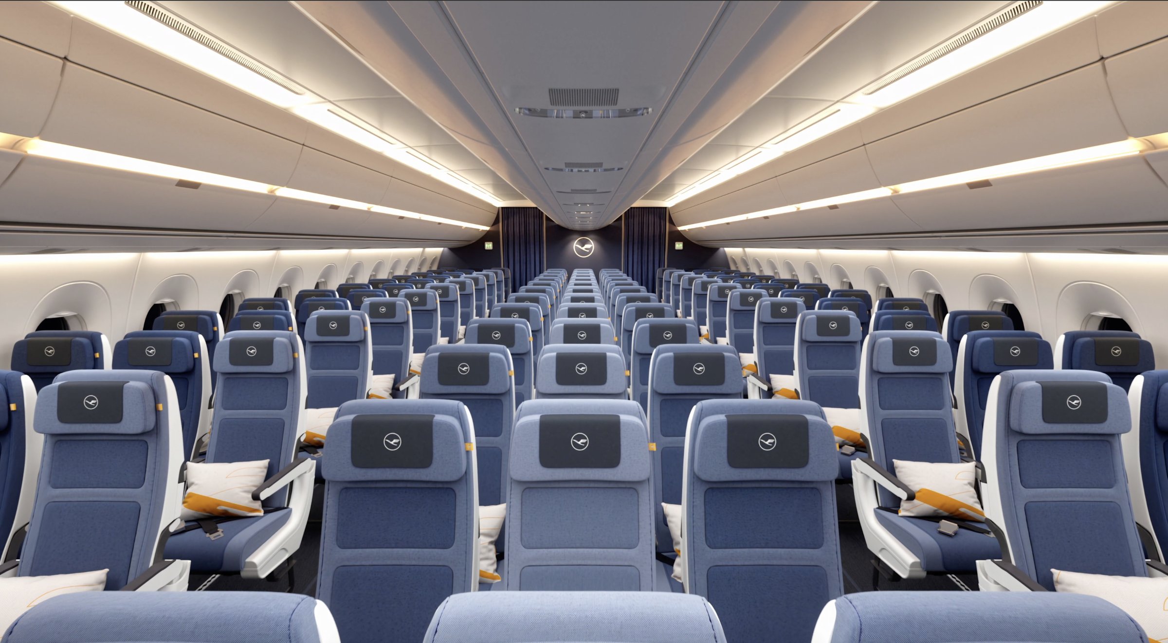 Lufthansa A350 economy cabin CGI